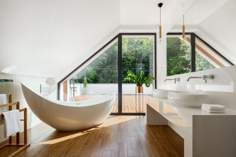 Luxurious soaking tub with natural light