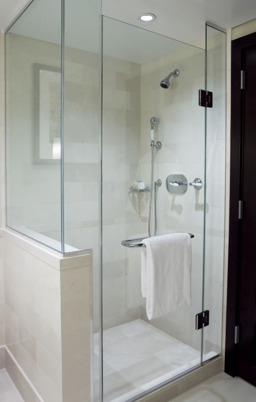 Sleek Shower with Built-in Shelves